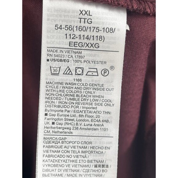 GAP Velvet Puff Long Sleeve Shift Dress Burgundy Whimsigoth Dark Romantic XXL - Picture 4 of 5